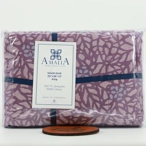 AMALIA HOME COLLECTION SHAM PAIR 20"×36"+2" King Size 320 TC Jacquard